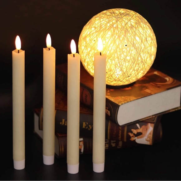 GenSwin Flameless Ivory Tapper window candles battery operated remote set of 4 - Picture 1 of 7